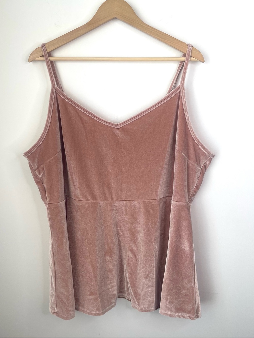 Torrid Sophie Stretch Velvet Pink Blush Swing Cami Top size 3